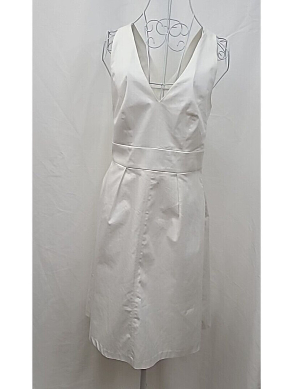 Adrianna Papell Sundress Size 4 NEW NWT White Criss-Cross Back V-Neck Zipper